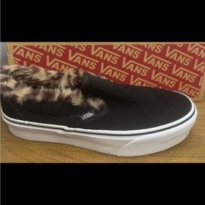 Platform vans slip on cheetah
